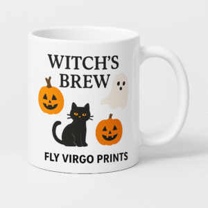 White Mug with Halloween “Witch’s Brew” Design